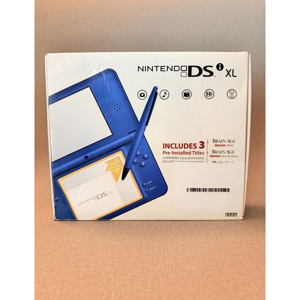 Nintendo DSi XL Blue Handheld Console Complete w/ White Stylus Tested